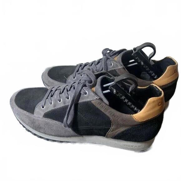 CYCLEUR Black Gray Tan Leather & Suede Sneakers EUR 42 | Approx. US 9 - Picture 3 of 10